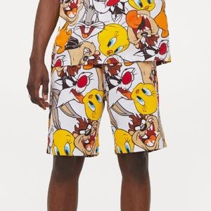 Looney Tunes Pattern Sweat Shorts Men